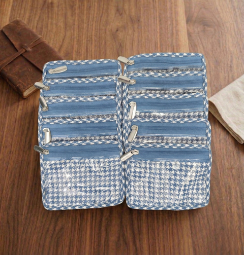 PENCIL FLAKES PRINT LUXE 10-POUCH EARRING ORGANIZER