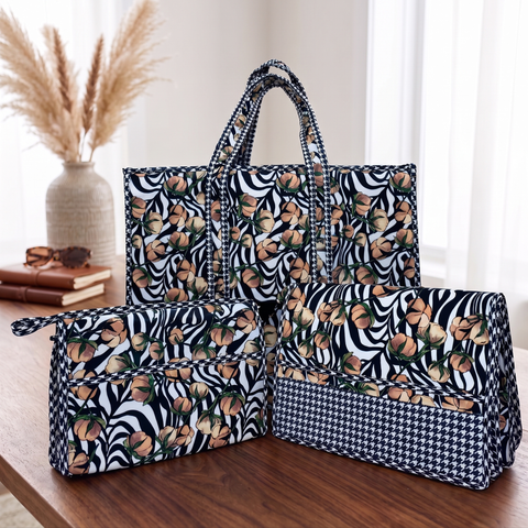 SAVANNA SAFARI BLOOM TOTE BAG SET