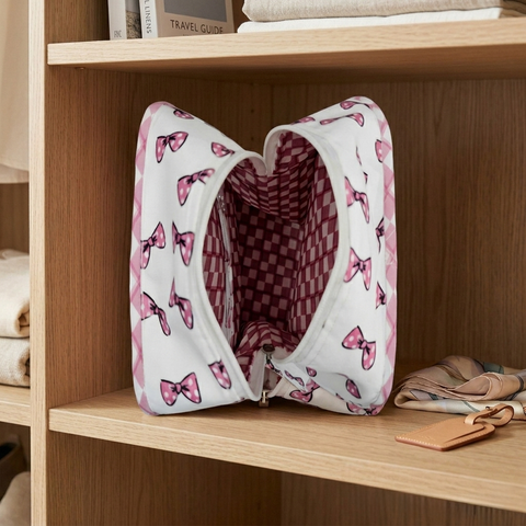 Classy Bow Print Grand Shoe Zip Box