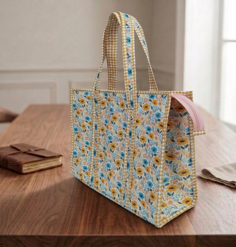 WILDFLOWER SPRITZ PRINT SMALL TOTE BAG