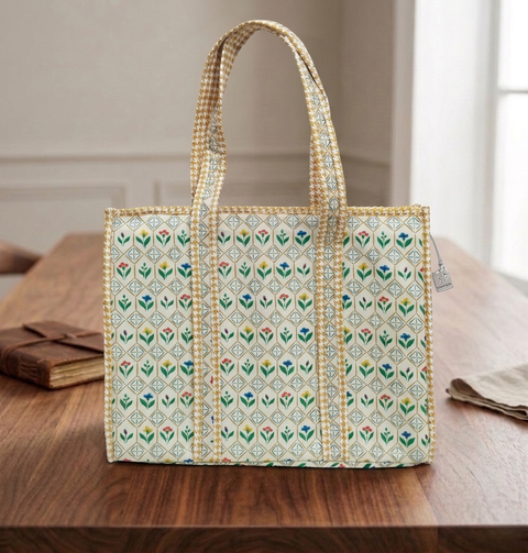 GOLDEN BLOSSOM MOSAIC SMALL TOTE BAG