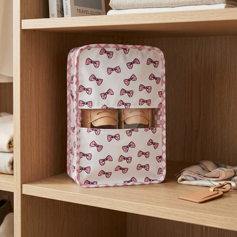 Classy Bow Print Grand Shoe Zip Box