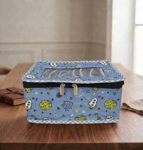 SPACE BUDDIES PRINT LUXE 10-POUCH EARRING ORGANIZER