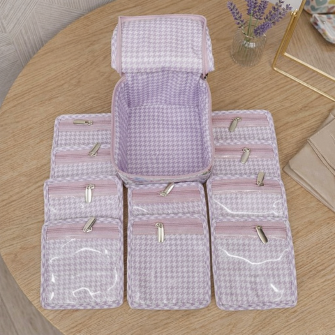 PINK ROSE GARDEN PRINT EARRING ORGANIZER