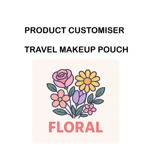 FLORAL PRINT TRAVEL MAKEUP POUCH CUSTOMISER