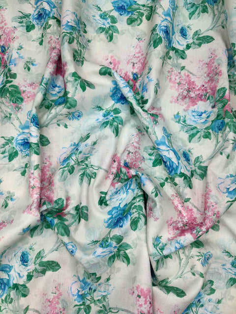 PINK & GREEN FLORAL PRINT
