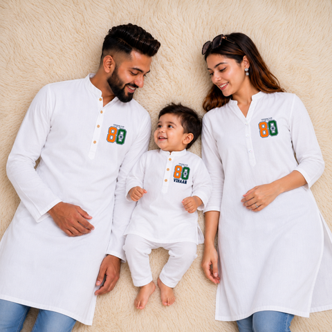 Freedom Club India's 80th Personalized Family Kurta Set