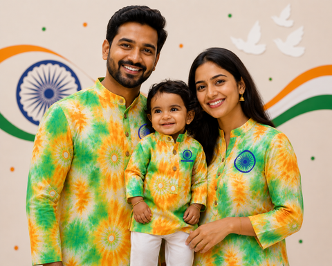 Tricolor Bloom Family Kurta Set