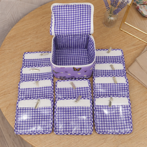 LAVENDER BUTTERFLY MEADOW PRINT EARRING ORGANIZER