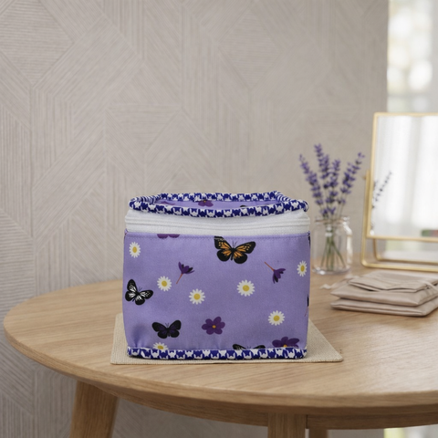 LAVENDER BUTTERFLY MEADOW PRINT EARRING ORGANIZER