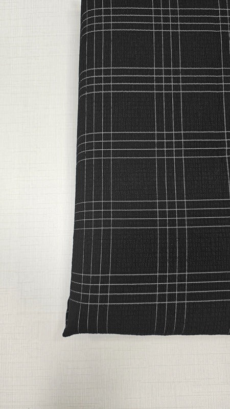BLACK CHECKS COTTON POPCORN 023