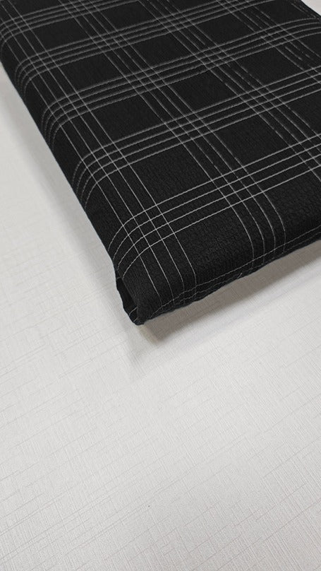 BLACK CHECKS COTTON POPCORN 023
