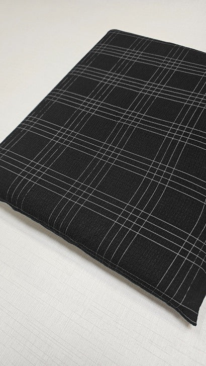 BLACK CHECKS COTTON POPCORN 023