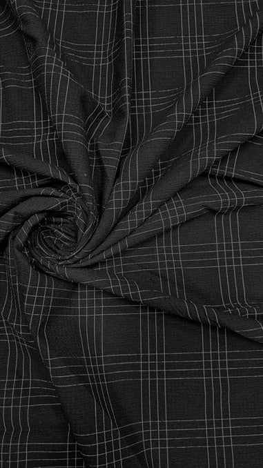BLACK CHECKS COTTON POPCORN 023