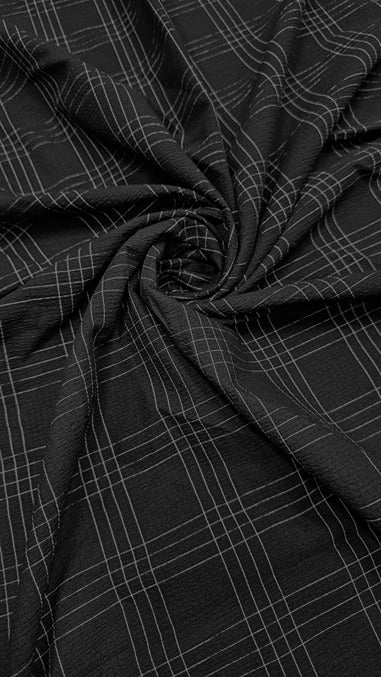 BLACK CHECKS COTTON POPCORN 023