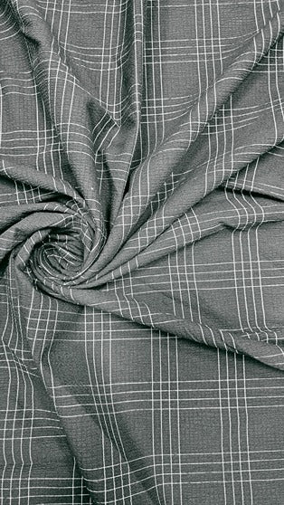 GREY CHECKS COTTON POPCORN 024