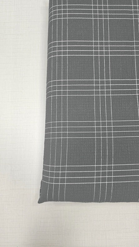 GREY CHECKS COTTON POPCORN 024