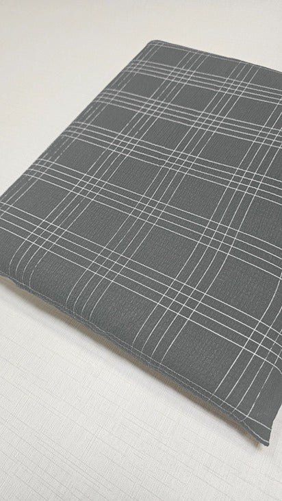 GREY CHECKS COTTON POPCORN 024