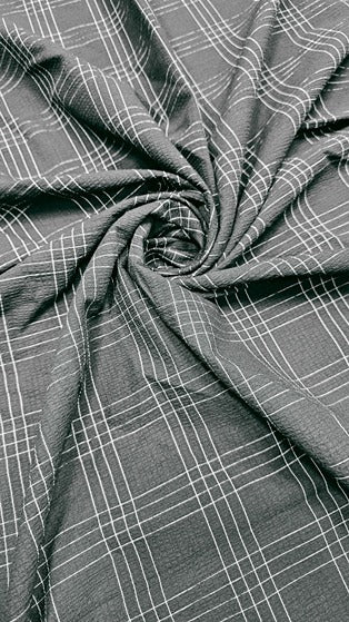 GREY CHECKS COTTON POPCORN 024