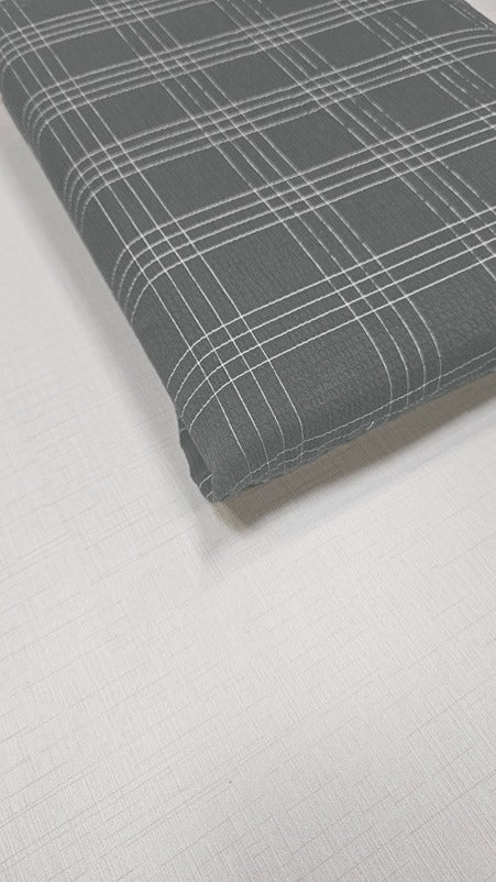 GREY CHECKS COTTON POPCORN 024
