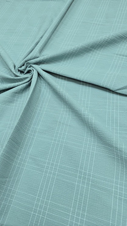MINT BLUE CHECKS COTTON POPCORN 026