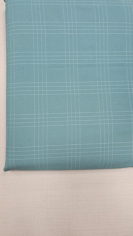 MINT BLUE CHECKS COTTON POPCORN 026