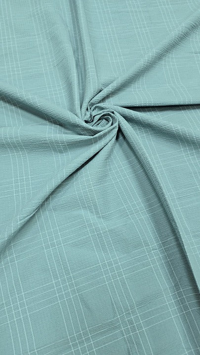 MINT BLUE CHECKS COTTON POPCORN 026