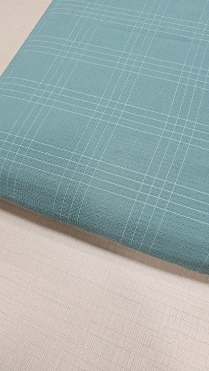 MINT BLUE CHECKS COTTON POPCORN 026