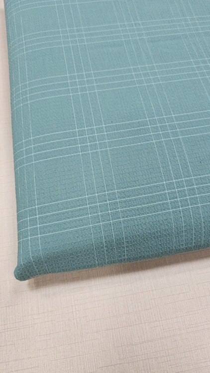 MINT BLUE CHECKS COTTON POPCORN 026