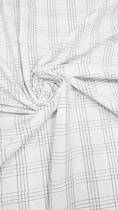 WHITE CHECKS COTTON POPCORN 027