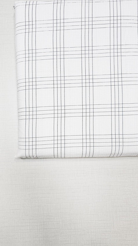 WHITE CHECKS COTTON POPCORN 027