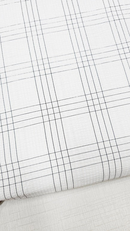 WHITE CHECKS COTTON POPCORN 027