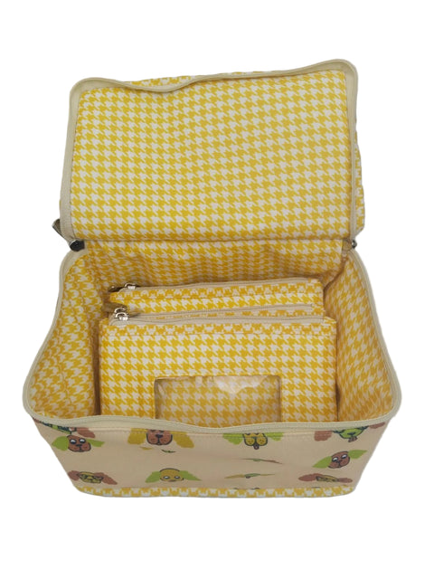 PUPPY FACES PRINT JEWELLERY POUCH ORGANISER