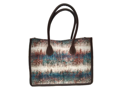 ABSTRACT PRINT LEATHER BAG