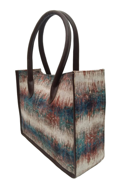 ABSTRACT PRINT LEATHER BAG