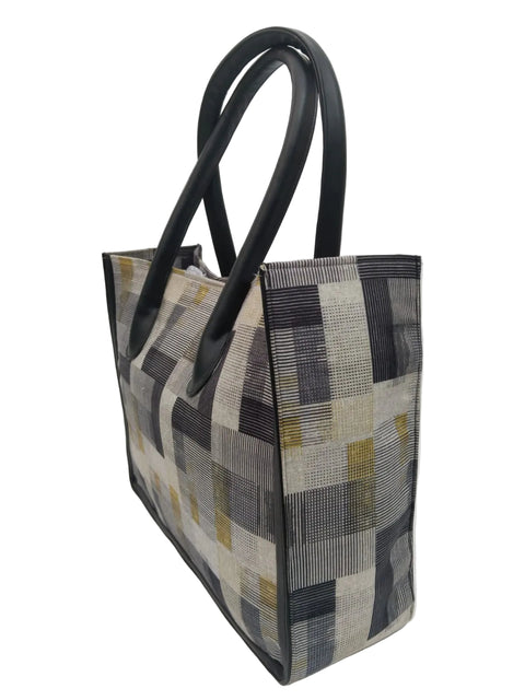 SHADOW BLOCKS GEOMETRIC LEATHER BAG