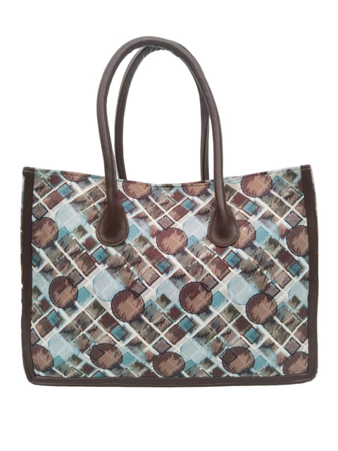 RETRO MOSAIC CIRCLES LEATHER BAG