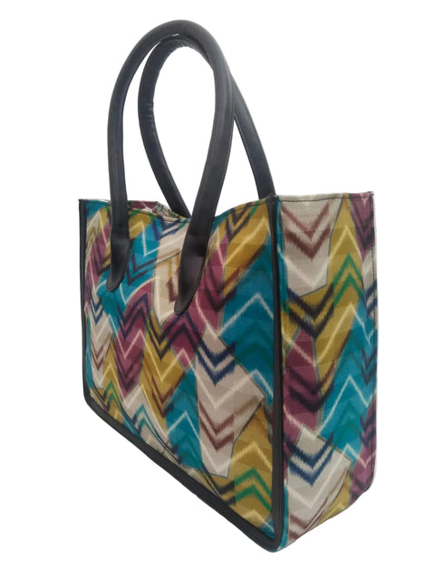 CHEVRON IKAT MULTICOLOR LEATHER BAG