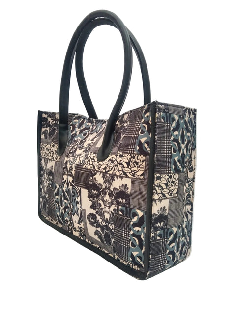 CHECKERED FLORAL LEATHER BAG