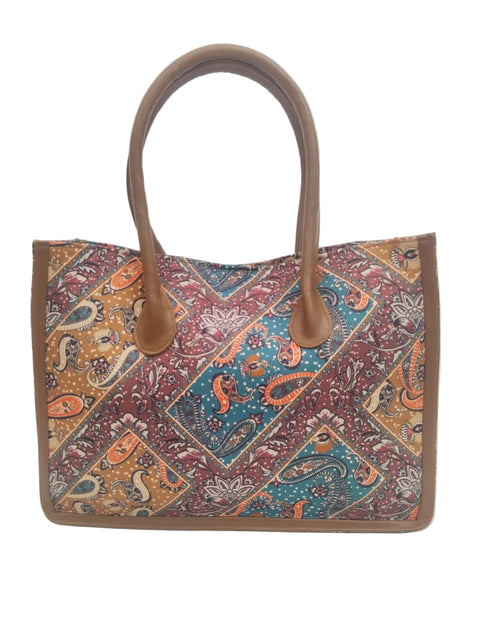 ETHNIC PRINT LEATHER BAG