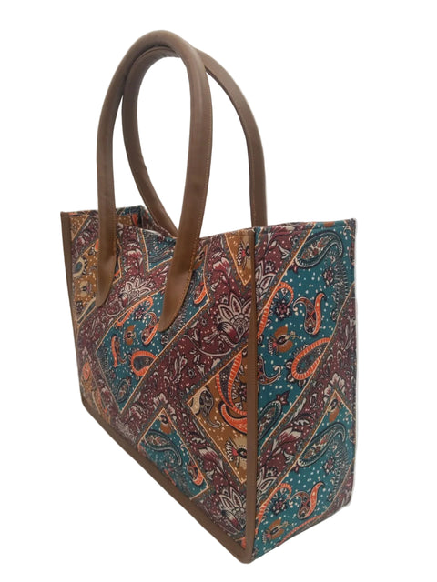 ETHNIC PRINT LEATHER BAG