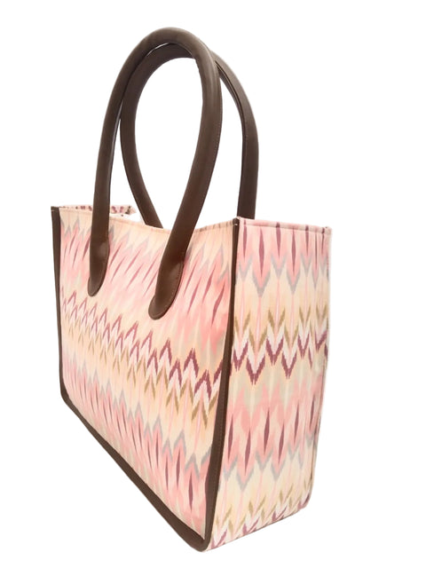 CHEVRON PRINT TRAVEL LEATHER BAG