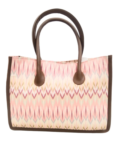 CHEVRON PRINT TRAVEL LEATHER BAG