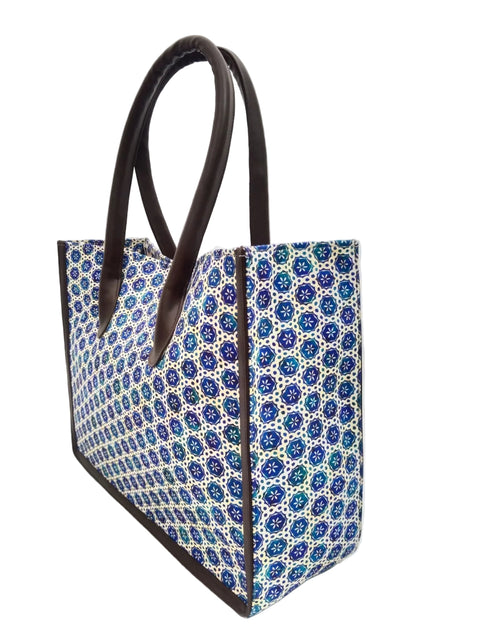 MOROCCAN INDIGO TRAVEL LEATHER BAG