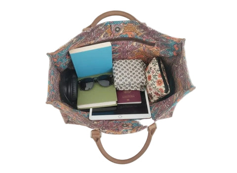 ETHNIC PRINT LEATHER BAG