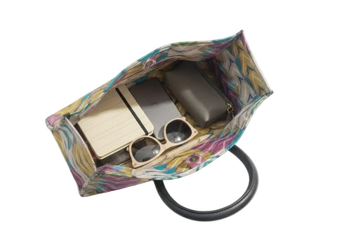 CHEVRON IKAT MULTICOLOR LEATHER BAG