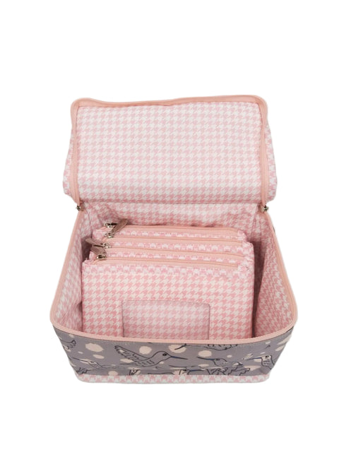 BIRDS PRINT  JEWELLERY  POUCH ORGANISER