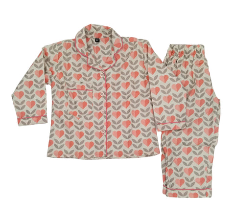 Hearts Printed Night Suit