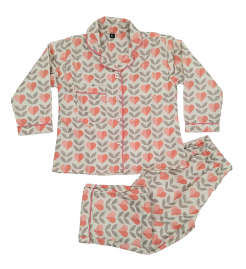 Hearts Printed Night Suit