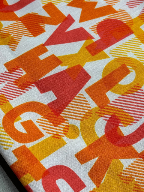 alphabet orange print